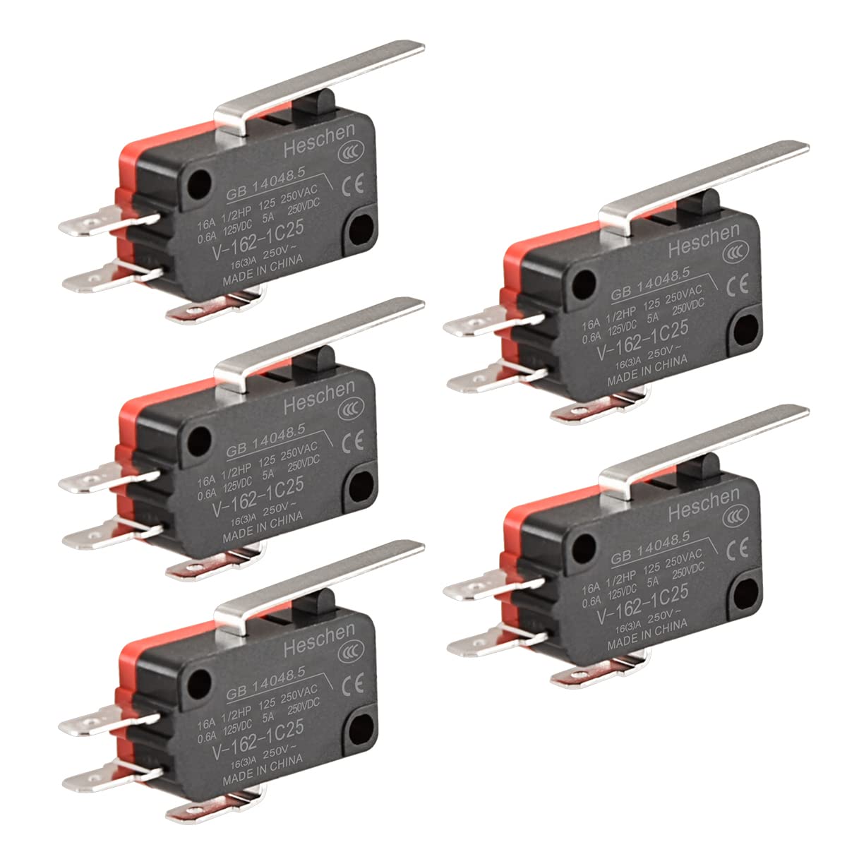 Amazon.com: Heschen 5 Pack Micro Switch 16A 1/2HP 125/250VAC